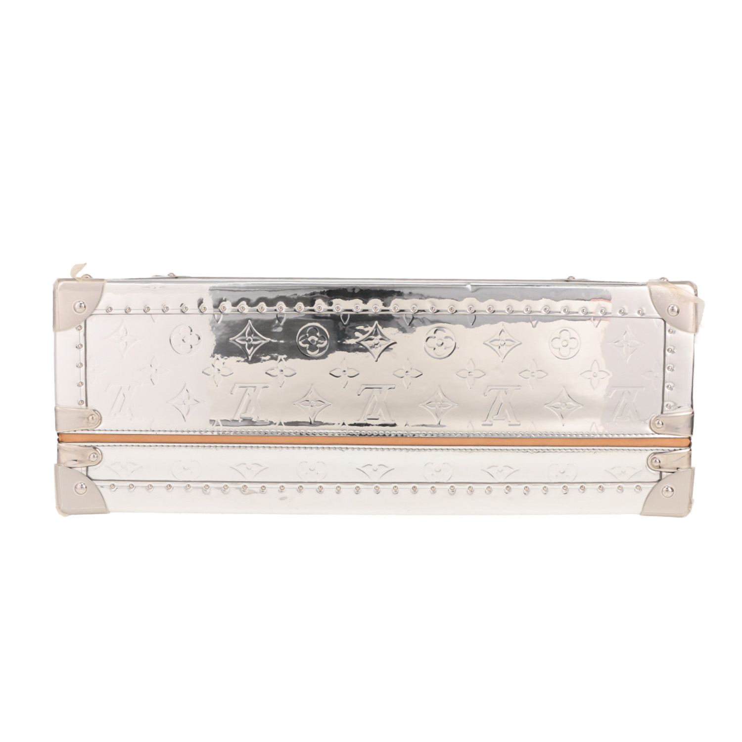 Louis Vuitton  Cotteville suitcase  in silver monogram leather  and natural leather - Detail D1