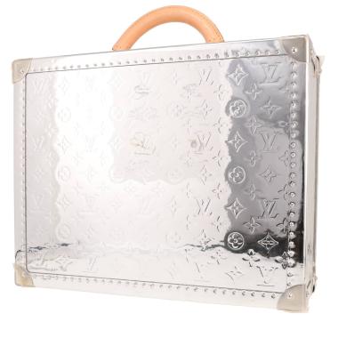 Louis Vuitton  Cotteville suitcase  in silver monogram leather  and natural leather