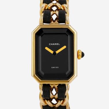 Montre Chanel Première taille M  en plaqué or Vers 1990