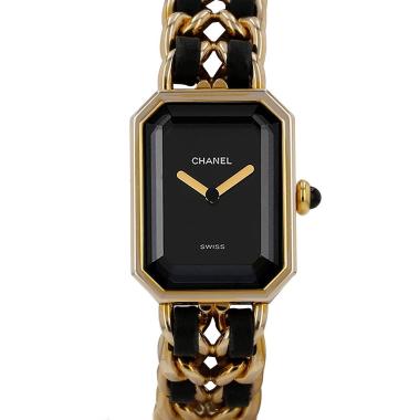 Reloj Chanel Première, talla M, chapado en oro. Hacia 1990