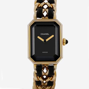 Montre Chanel Première taille M  en plaqué or Vers 1990