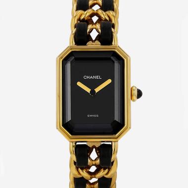 Montre Chanel Première taille M  en plaqué or Vers 1990
