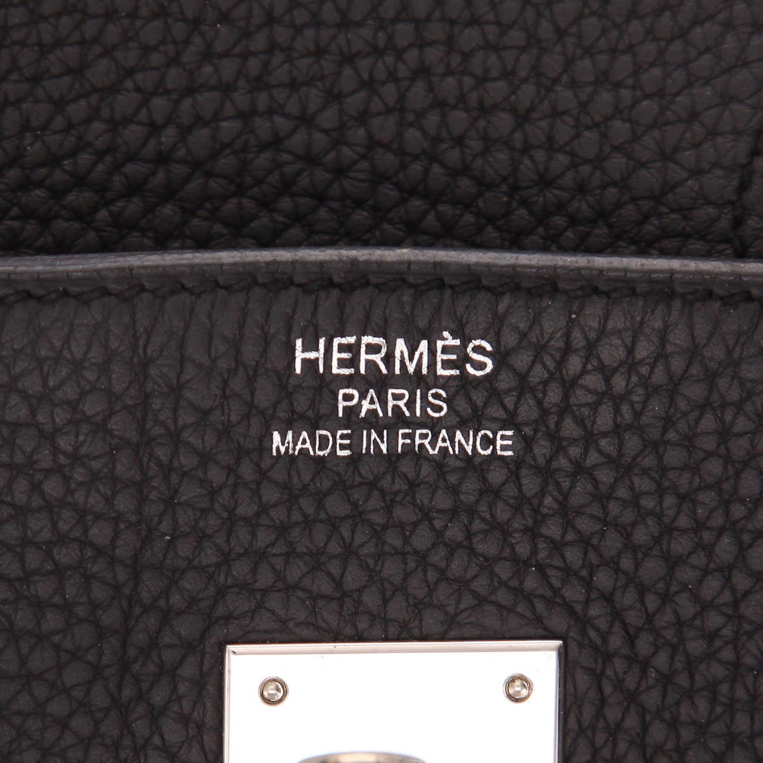 Bolso de mano Hermès  Birkin 35 cm en cuero togo negro - Detail D2