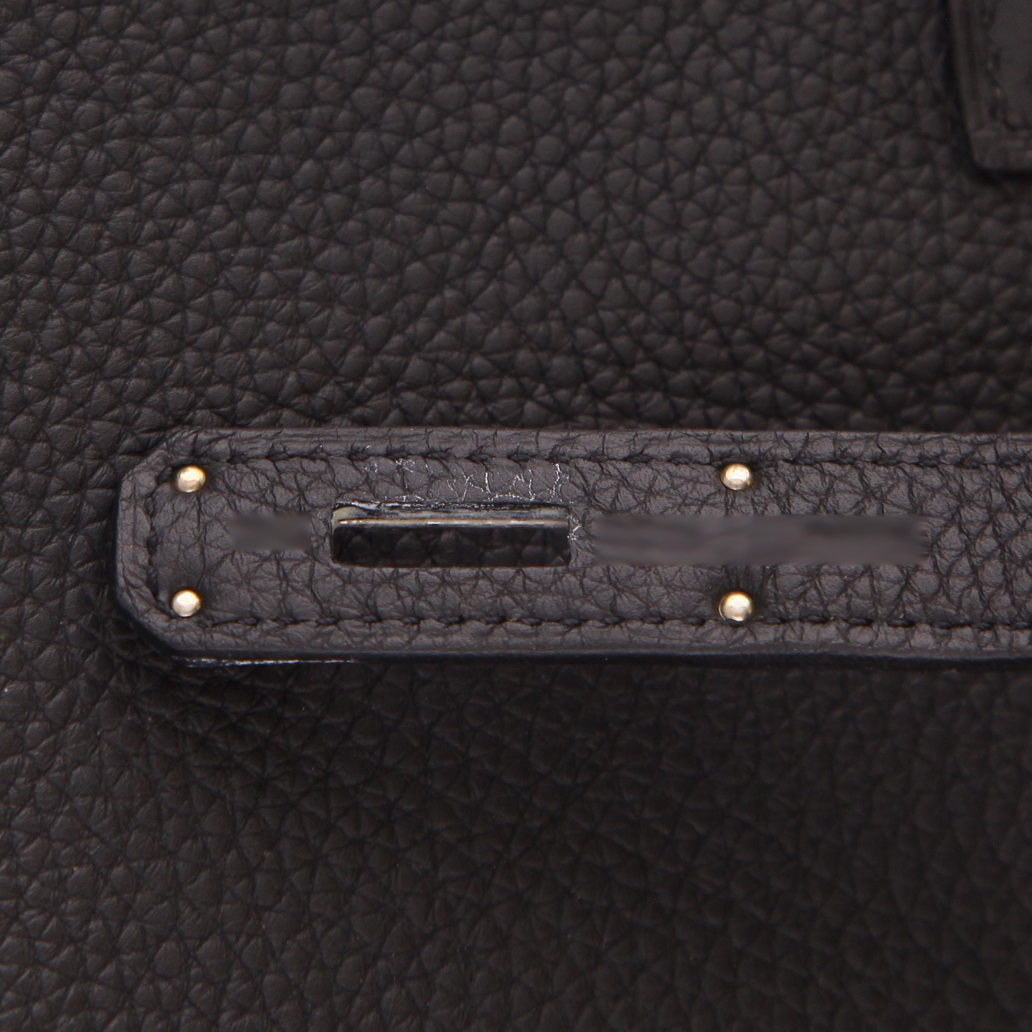 Bolso de mano Hermès  Birkin 35 cm en cuero togo negro - Detail D4