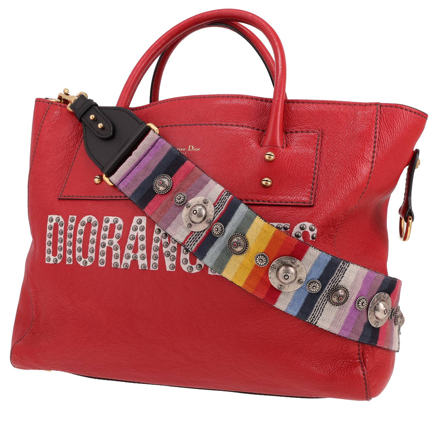Sac cabas Dior en cuir rouge