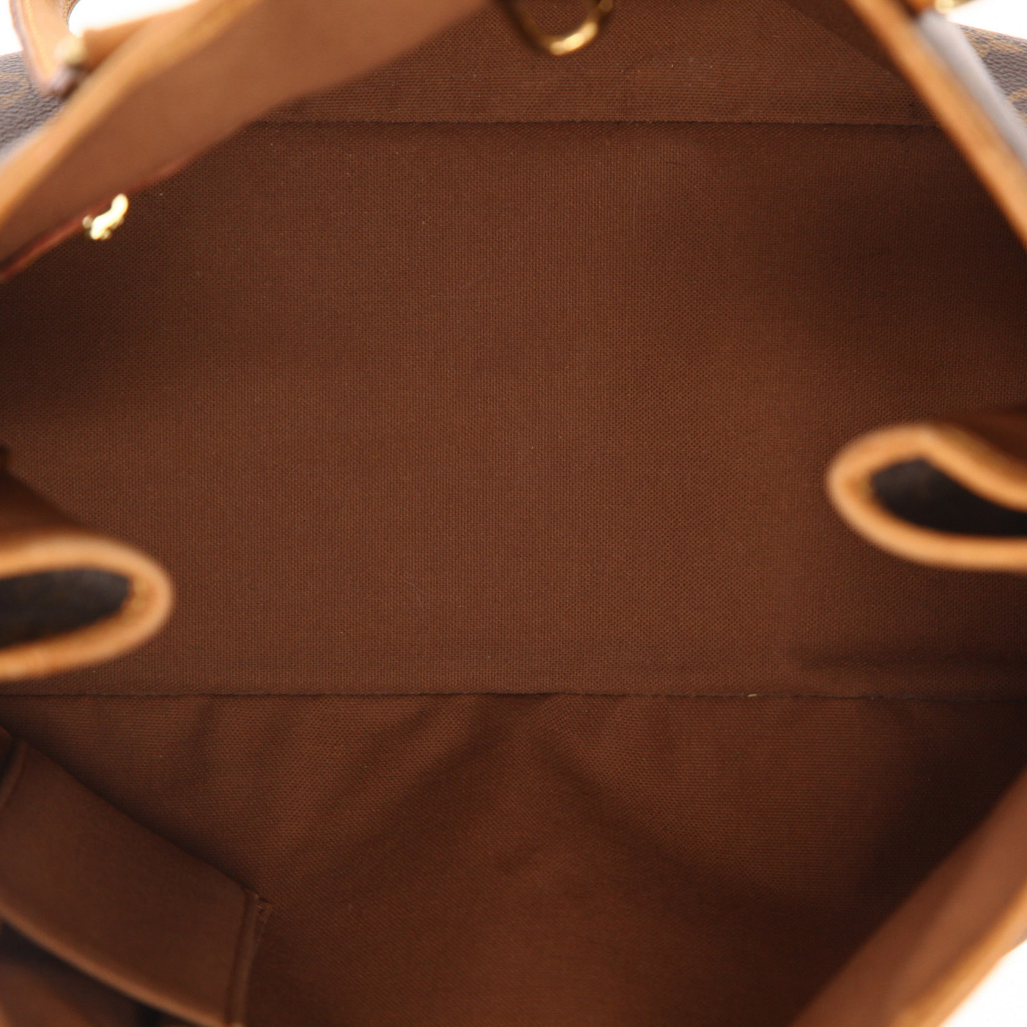 Sac à main Louis Vuitton  Batignolles en toile monogram marron et cuir naturel - Detail D3