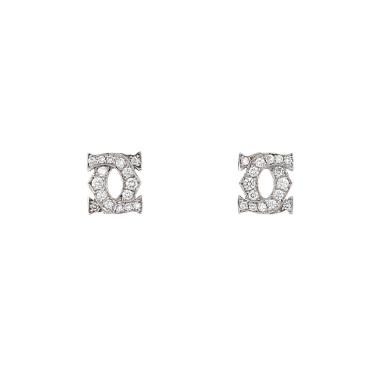 Cartier C de Cartier small earrings in white gold and diamonds