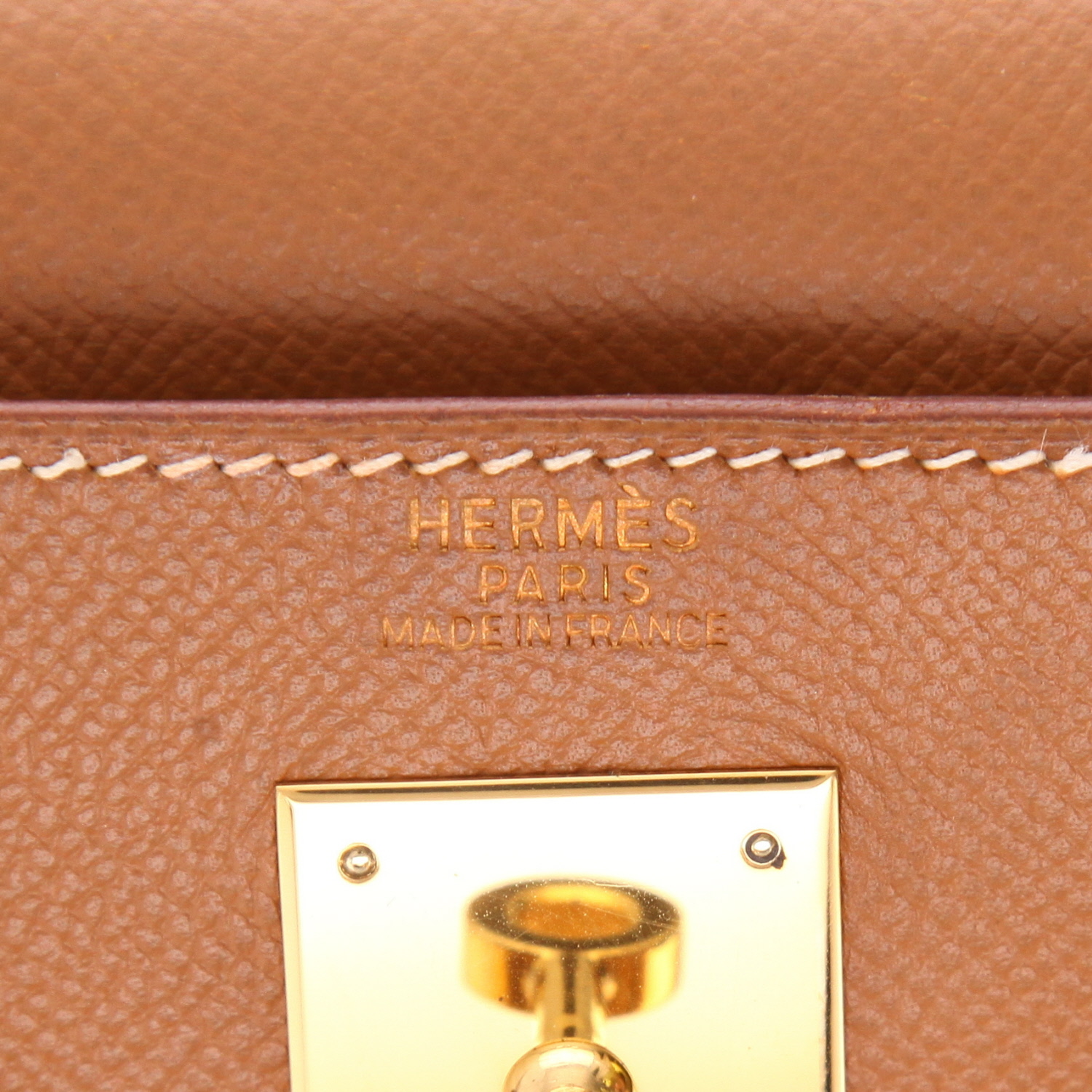 Bolso Hermès Kelly de 32 cm en piel Epsom Gold - Detail D2