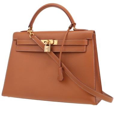 Hermès Kelly 32 cm handbag in gold Epsom leather