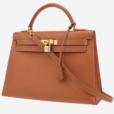 Hermès Kelly 32 cm handbag in gold Epsom leather