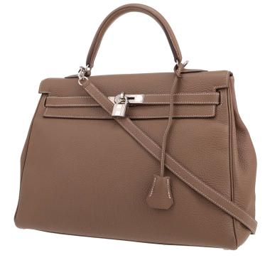 Borsa Hermès  Kelly 35 cm in pelle togo etoupe