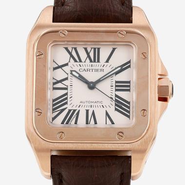 Montre Cartier Santos-100 en or rose Ref: Cartier - 2879  Vers 2009