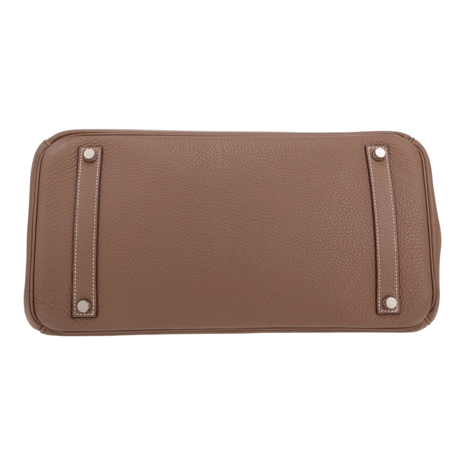 Bolso de mano Hermès  Birkin 35 cm en cuero togo marrón etoupe - Detail D1