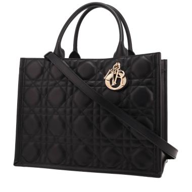 Dior  Book Tote medium model  shopping bag  in black leather cannage