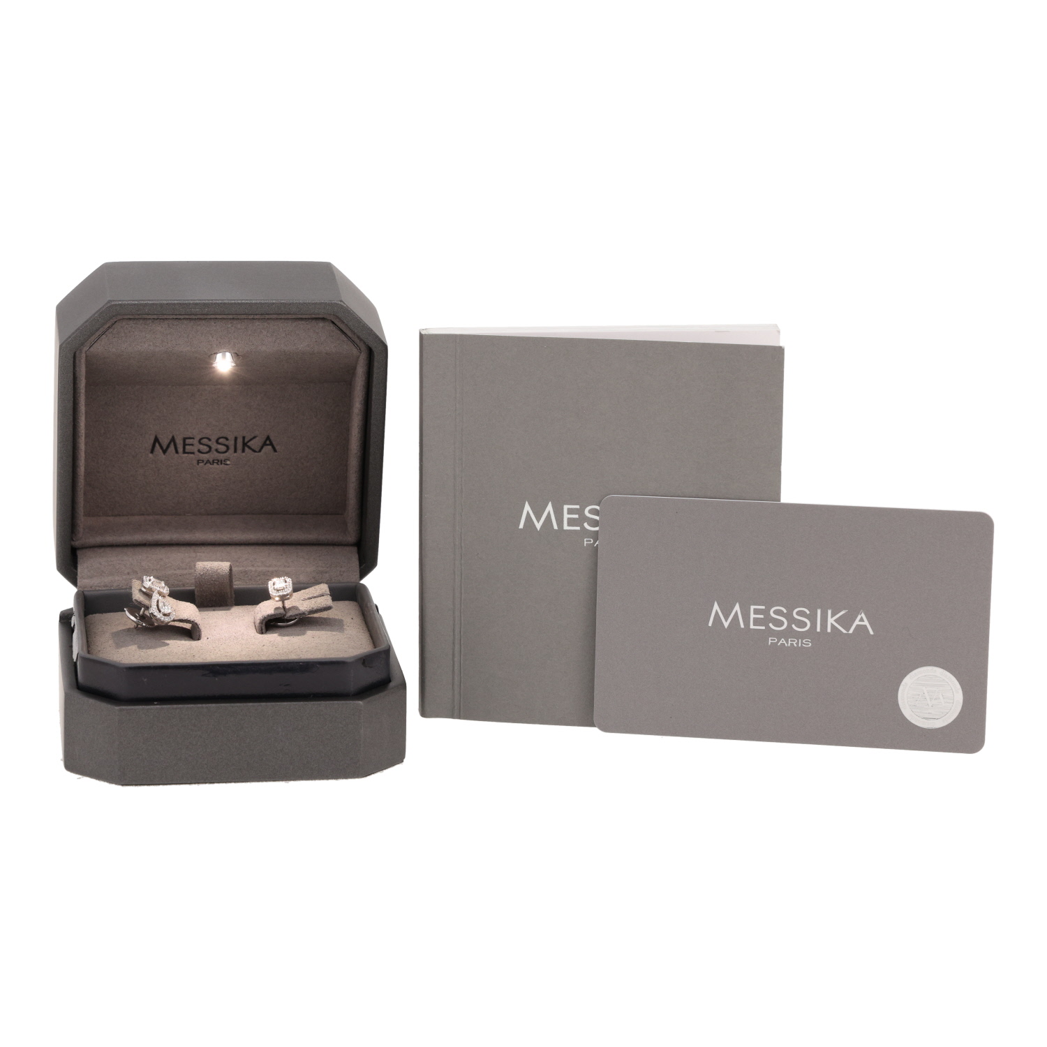 Messika My Twin earrings in white gold and diamonds - Detail D2