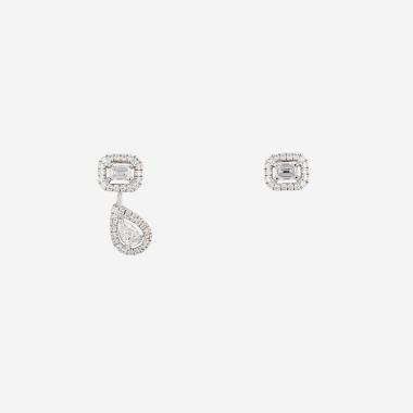 Paire de boucles d'oreilles Messika My Twin en or blanc et diamants