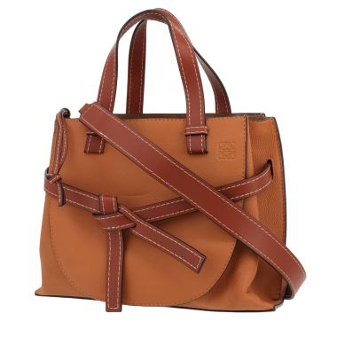 Borsa Loewe  Bucket in pelle gold e pelle marrone