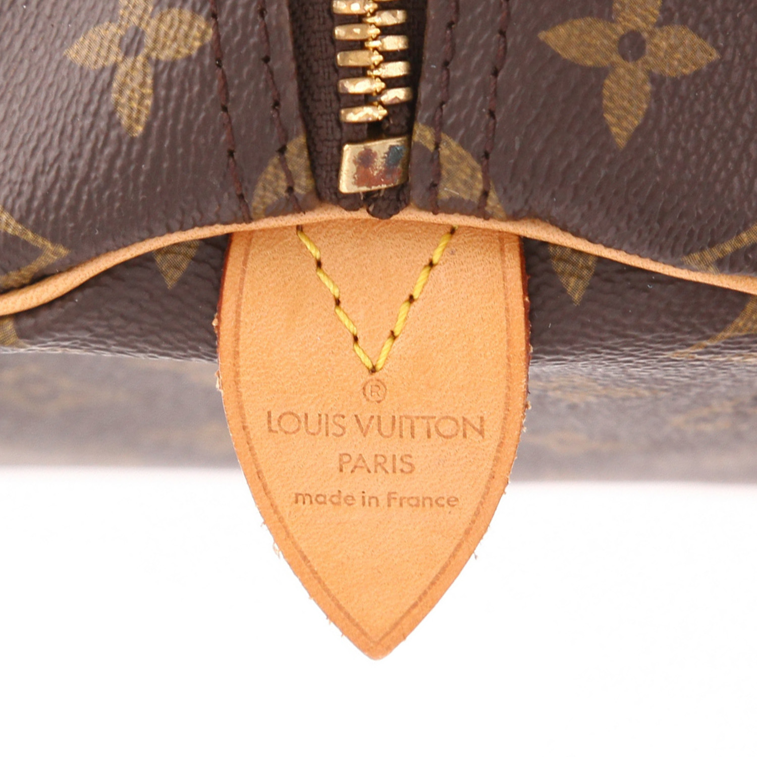 Bolsa de viaje Louis Vuitton Keepall 55 de lona Monogram marrón y piel natural - Detail D2