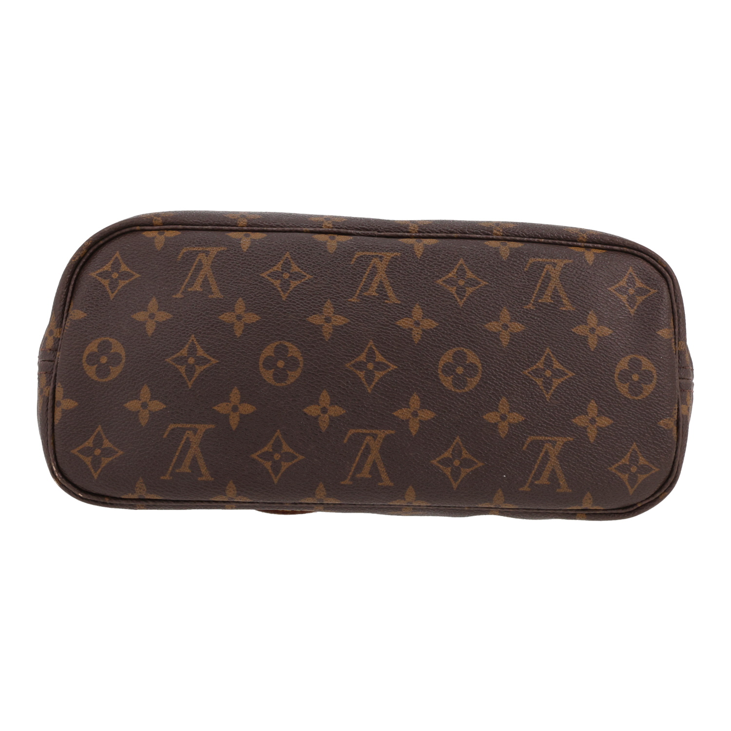 Louis Vuitton  Neverfull small model  shopping bag  in brown monogram canvas  and natural leather - Detail D1