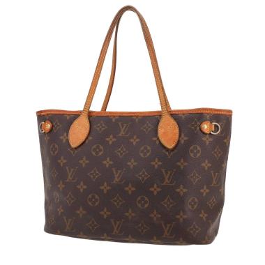 Sac cabas Louis Vuitton  Neverfull petit modèle  en toile monogram marron et cuir naturel