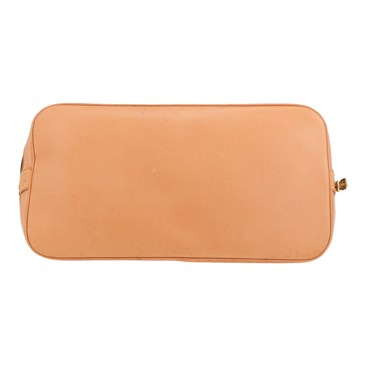 Louis Vuitton  Alma small model  handbag  in brown monogram canvas  and natural leather - Detail D1