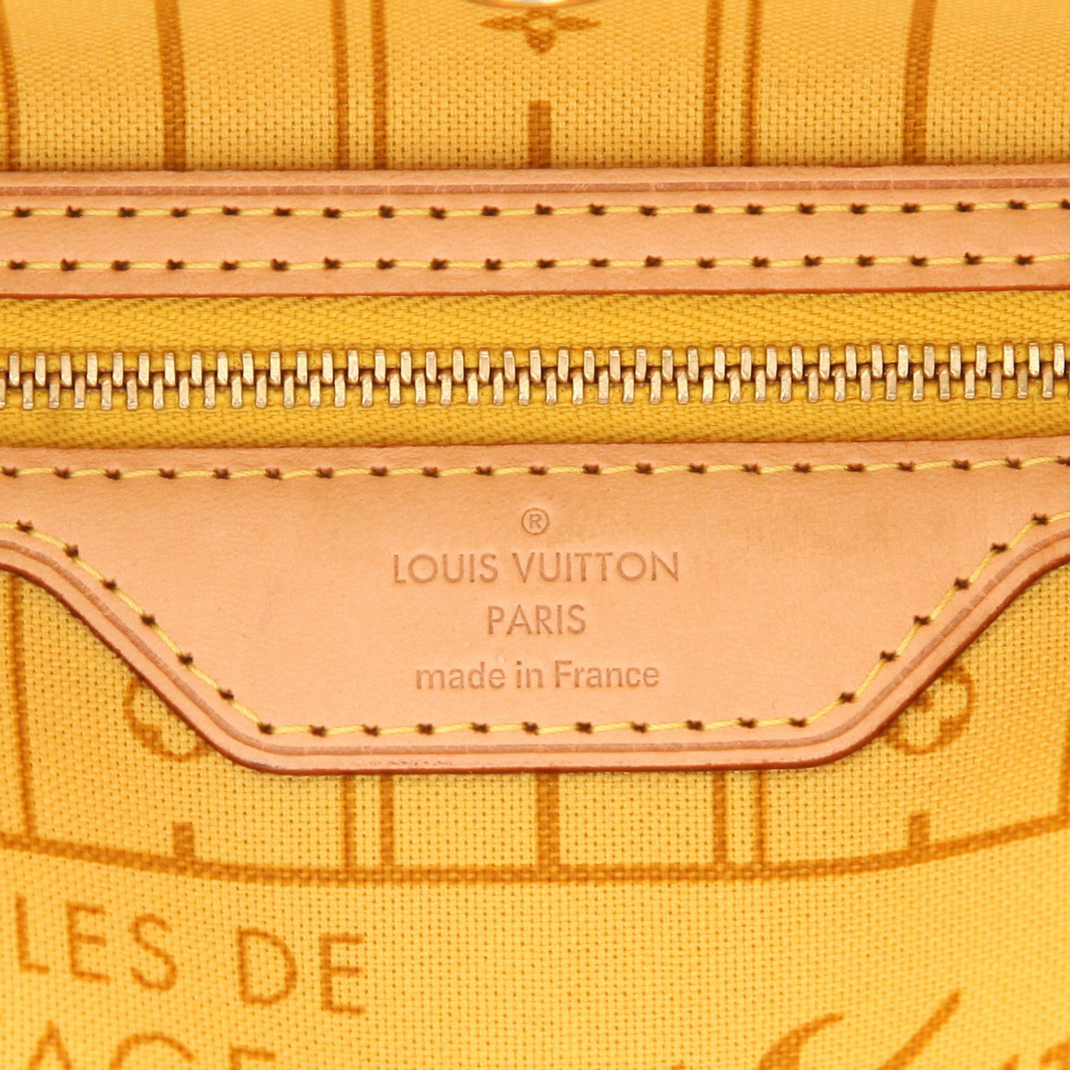 Sac cabas Louis Vuitton  Neverfull petit modèle  en toile monogram marron et cuir naturel - Detail D2