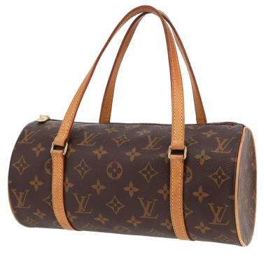 Bolso de mano Louis Vuitton  Papillon en lona Monogram marrón y cuero natural