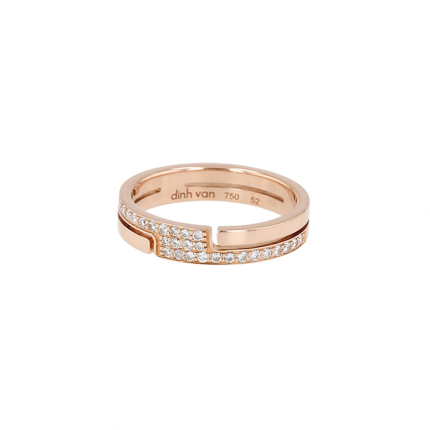 Bague Dinh Van Seventies Or Rose Diamants Occasion Bague Dinh Van Seventies Or Rose Diamants Occasion