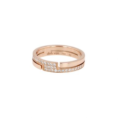 Dinh Van Seventies small model ring in pink gold and diamonds
