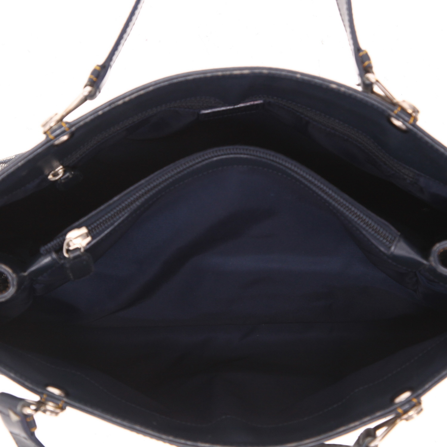 Shopping bag Dior  Jeans Pocket in tela denim monogram blu e pelle blu - Detail D4