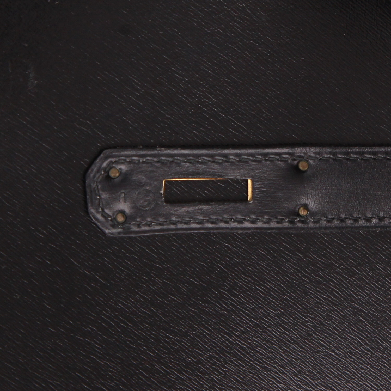 Hermès  Kelly 35 cm handbag  in black box leather - Detail D4