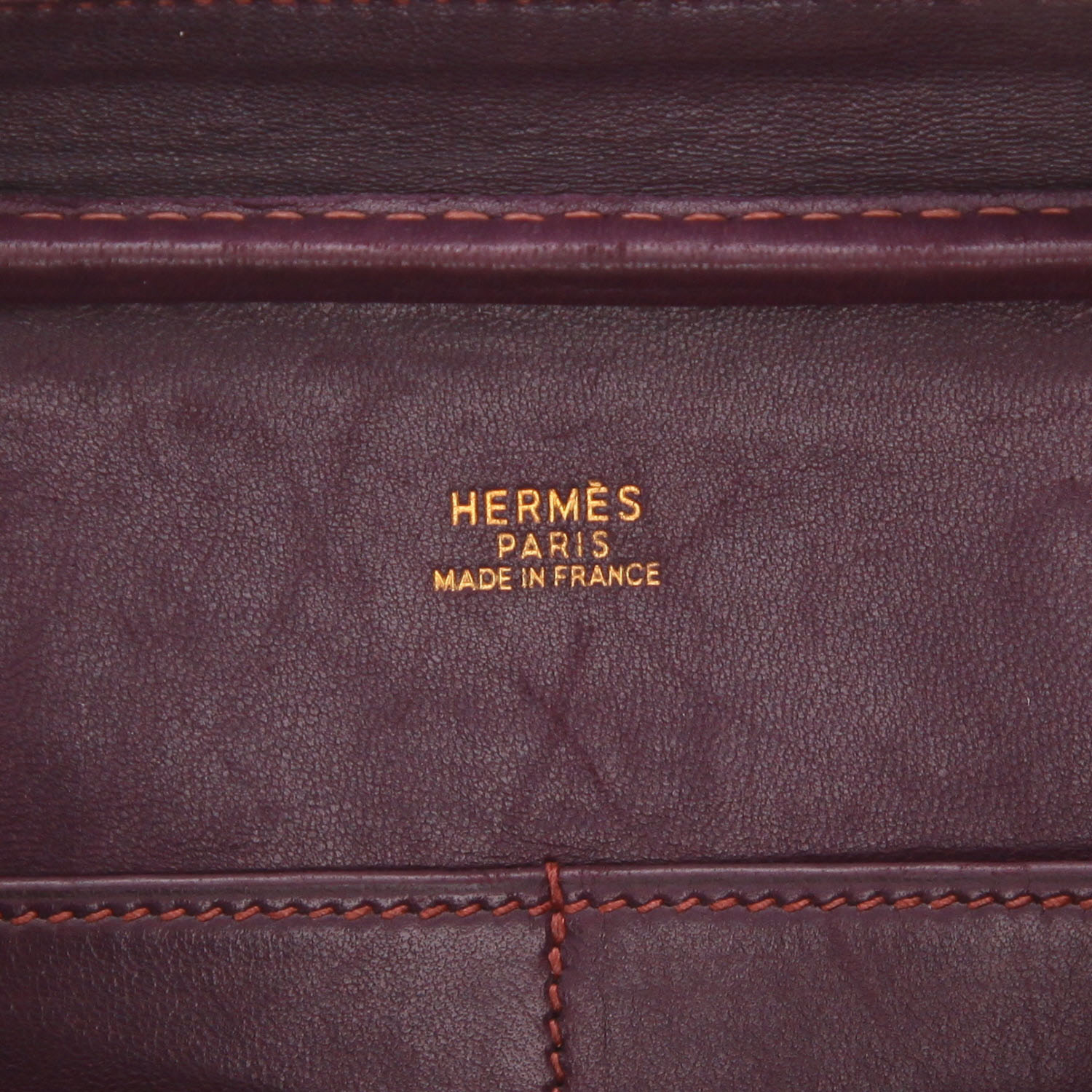 Sac à main Hermès  Plume Elan en cuir box violet Raisin - Detail D2