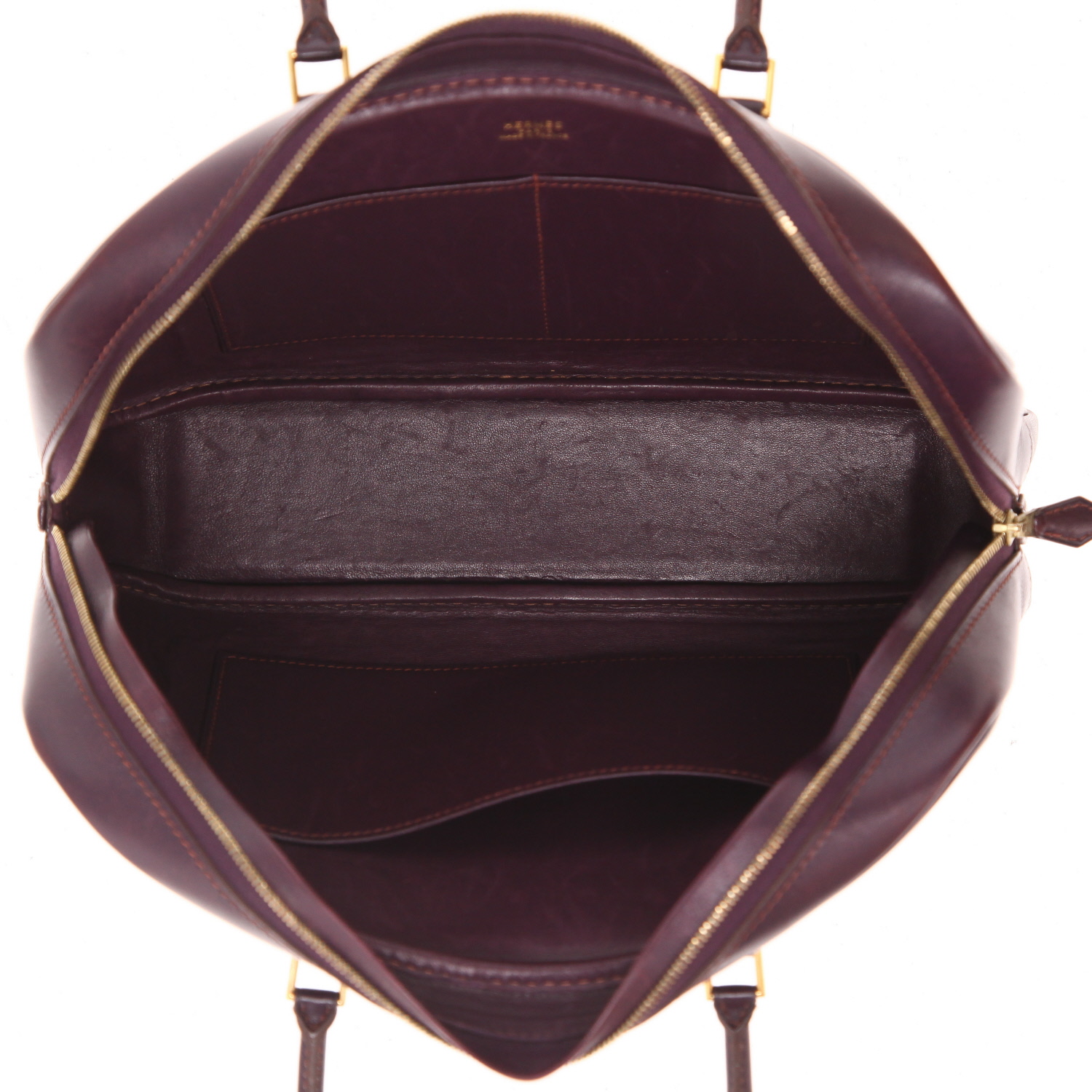Hermès  Plume Elan handbag  in purple Raisin box leather - Detail D3