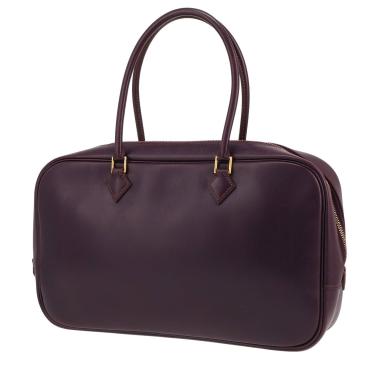 Bolso Hermès «Plume Elan» de piel de color violeta «Raisin»