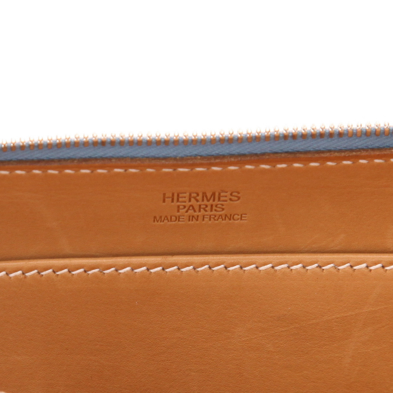 Hermès Paris-Bombay handbag in denim-blue Epsom leather - Detail D2
