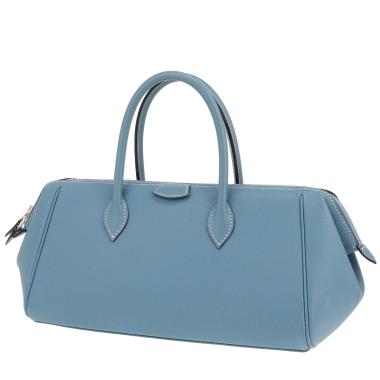 Bolso Hermès Paris-Bombay de piel Epsom azul vaquero