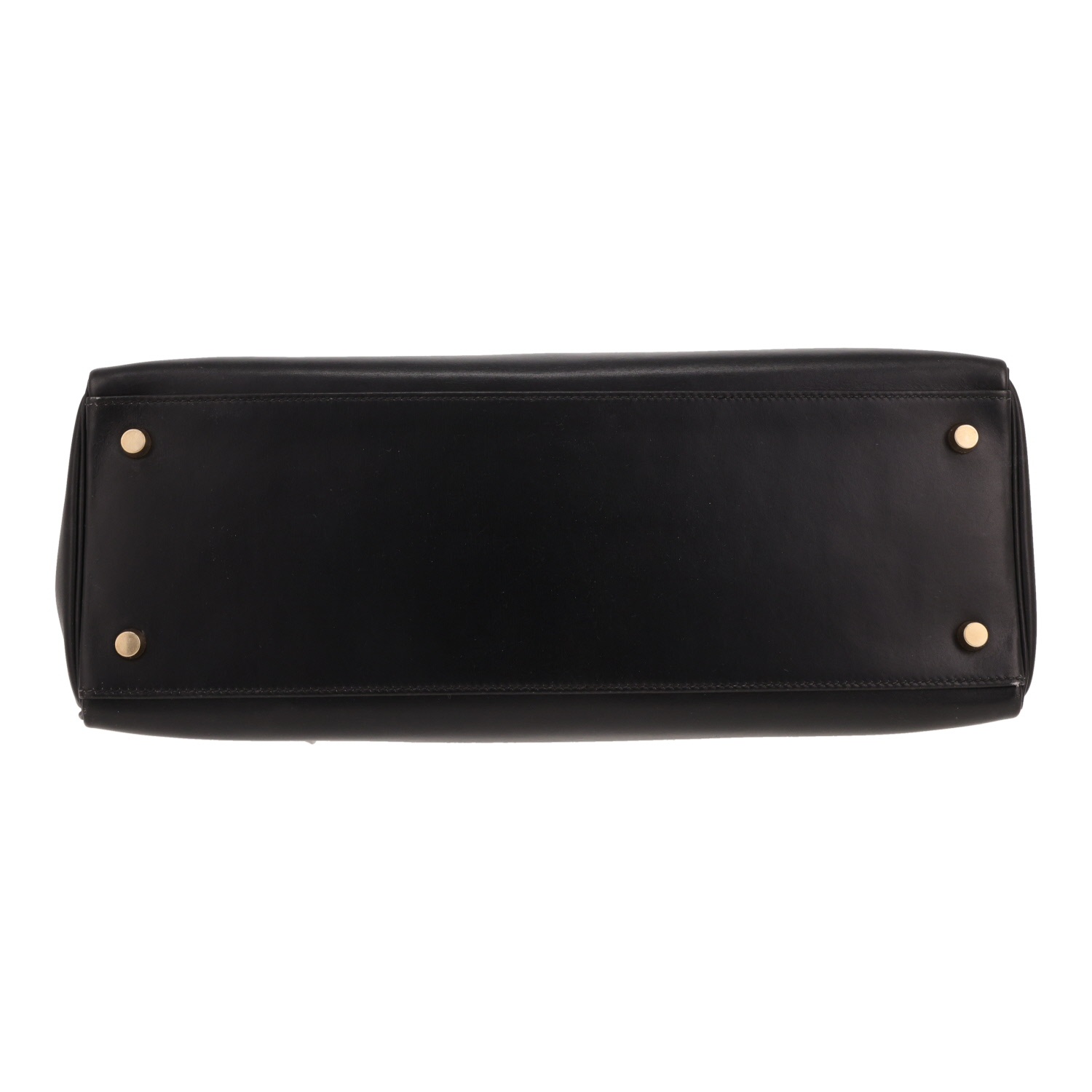 Hermès Kelly 35 cm handbag in Noir box leather - Detail D1