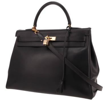 Hermès Kelly 35 cm handbag in Noir box leather