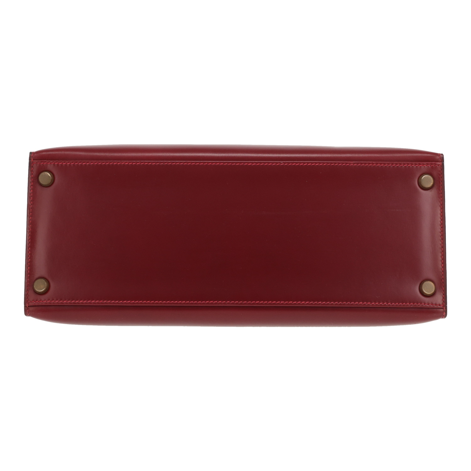 Bolso de mano Hermès  Kelly 28 cm en cuero box rojo H - Detail D1
