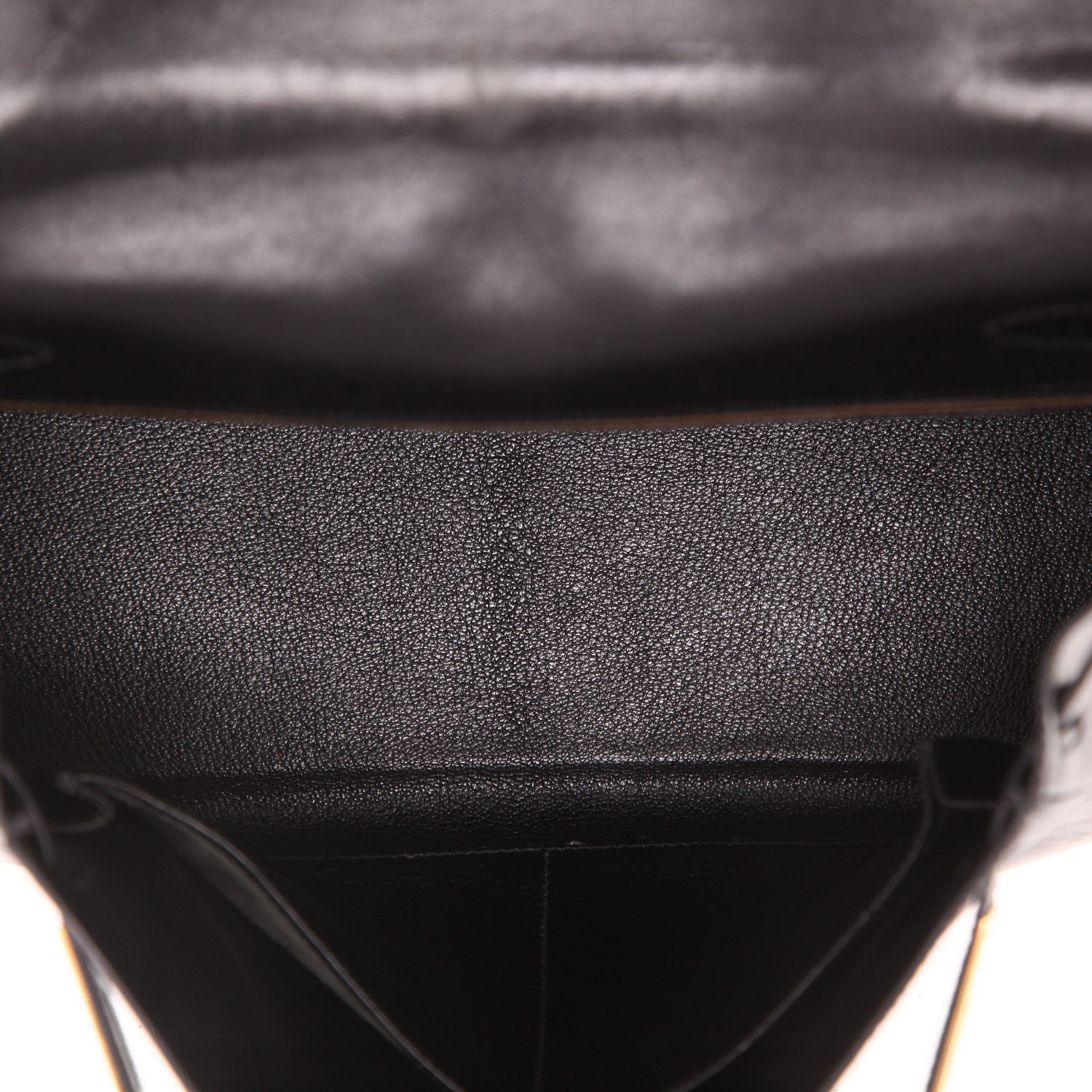 Borsa Hermès Kelly 28 cm in pelle nera box - Detail D3