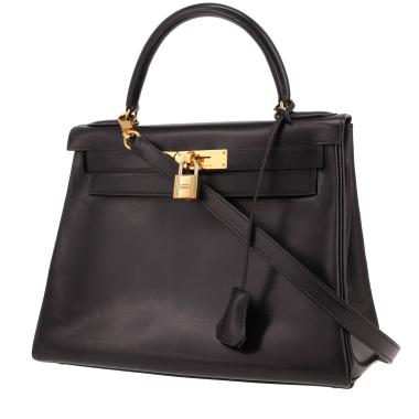 Borsa Hermès Kelly 28 cm in pelle nera box