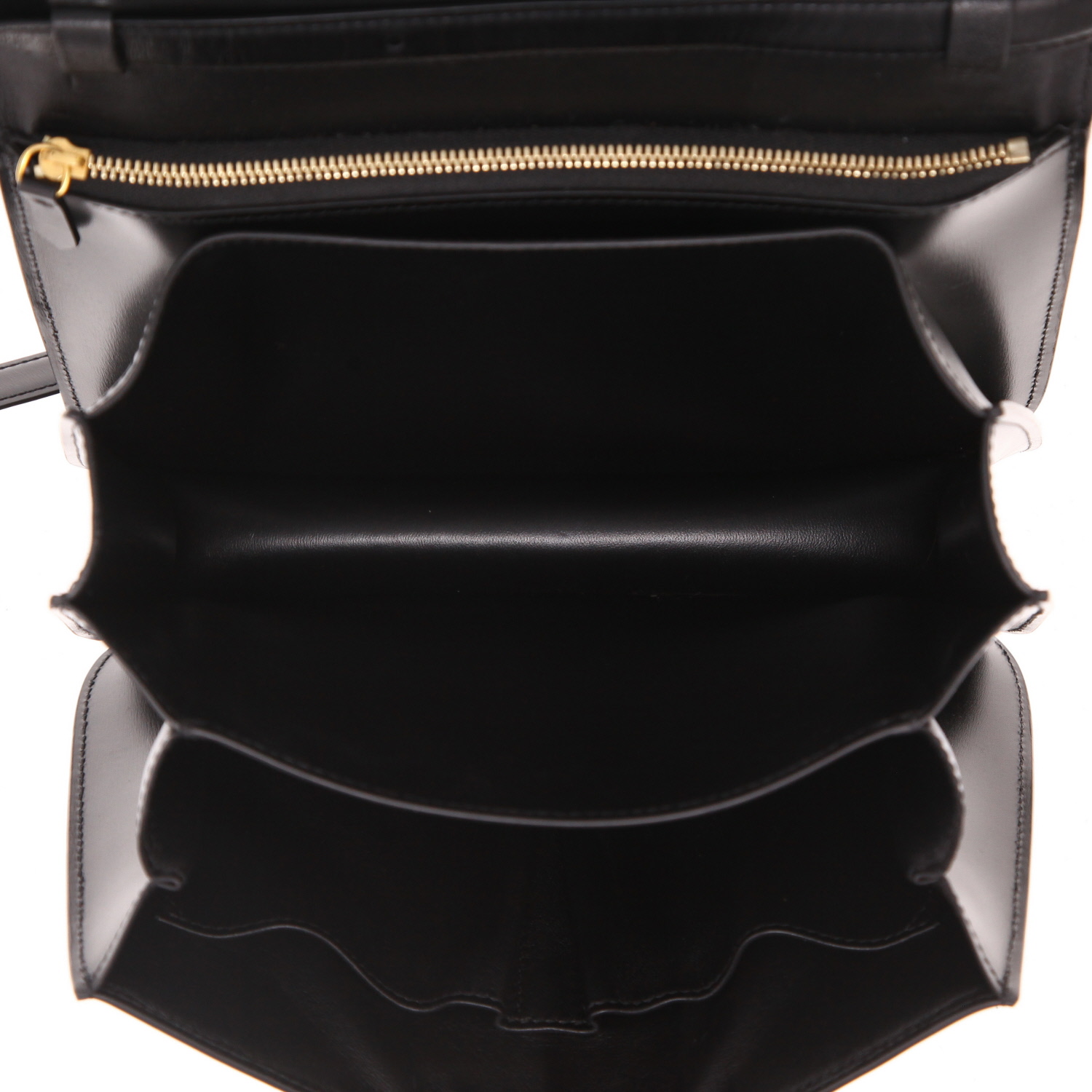 Sac bandoulière Celine  Classic Box en cuir lisse noir - Detail D3