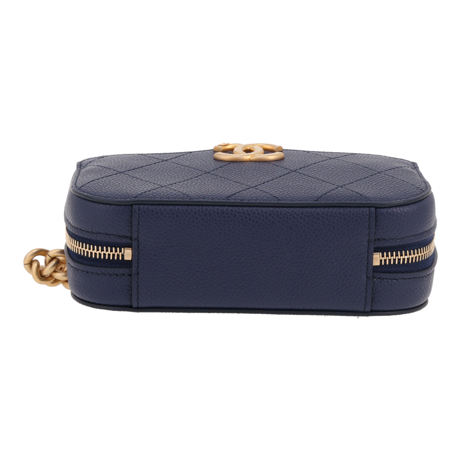 Pochette-cintura Chanel   in pelle martellata e trapuntata blu - Detail D1