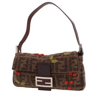 Bolso de mano Fendi  Baguette en lana marrón