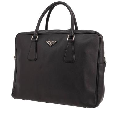 Porte-documents Prada   en cuir saffiano noir