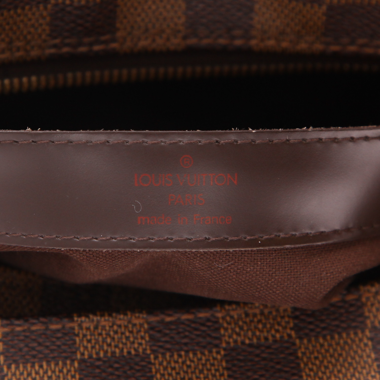 Louis Vuitton  Naviglio shoulder bag  in ebene damier canvas  and brown leather - Detail D2