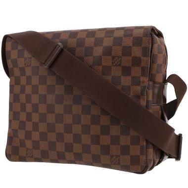 Sac bandoulière Louis Vuitton  Naviglio en toile damier ébène et cuir marron