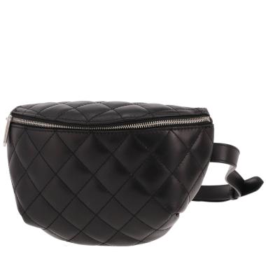 Pochette-ceinture Chanel  Pochette ceinture en cuir matelassé noir