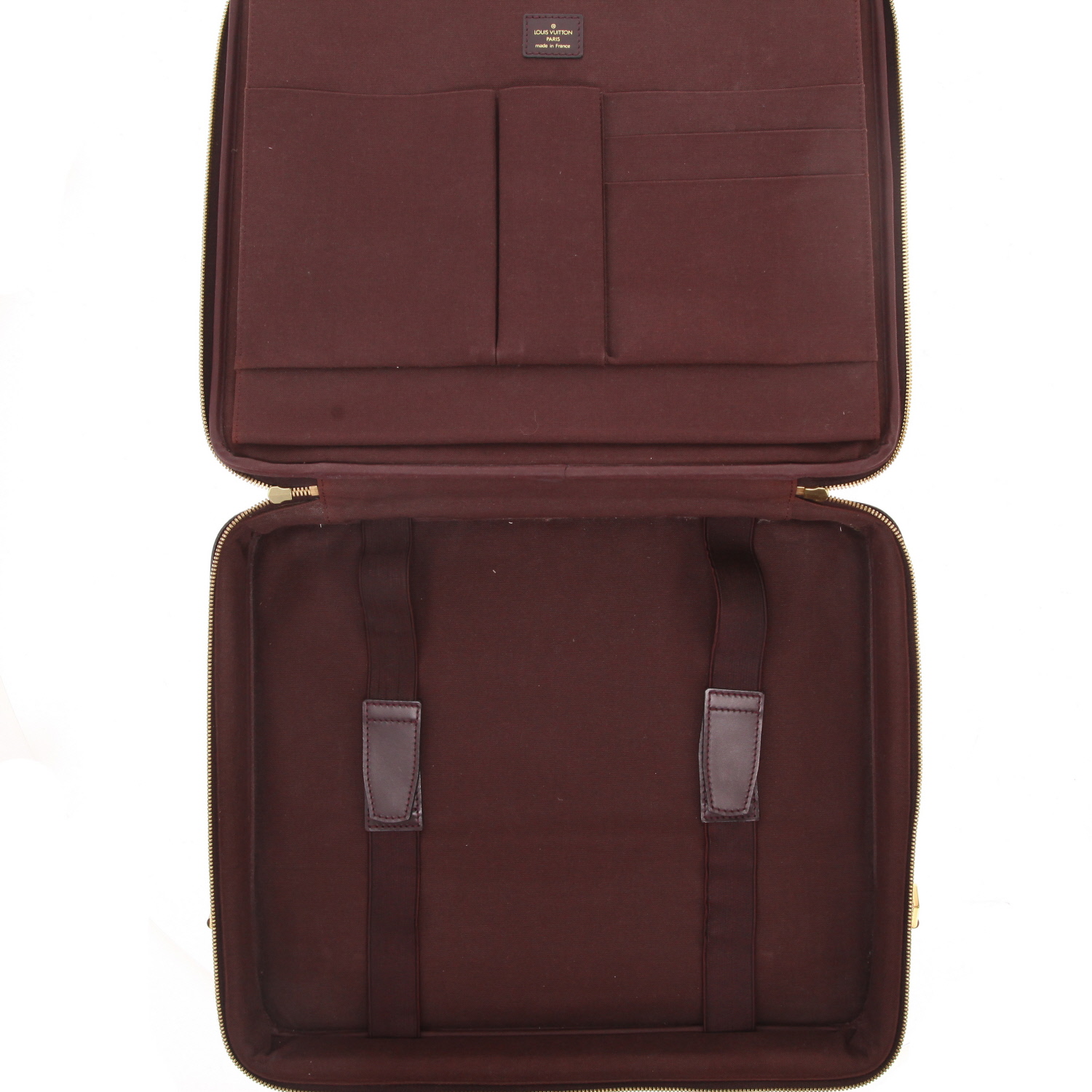 Porte-documents Louis Vuitton   en cuir taiga marron - Detail D3