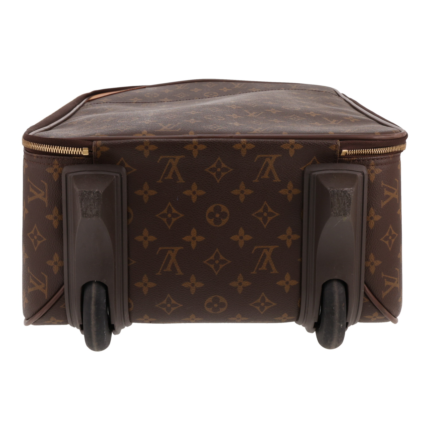 Louis Vuitton  Pegase suitcase  in brown monogram canvas  and natural leather - Detail D1